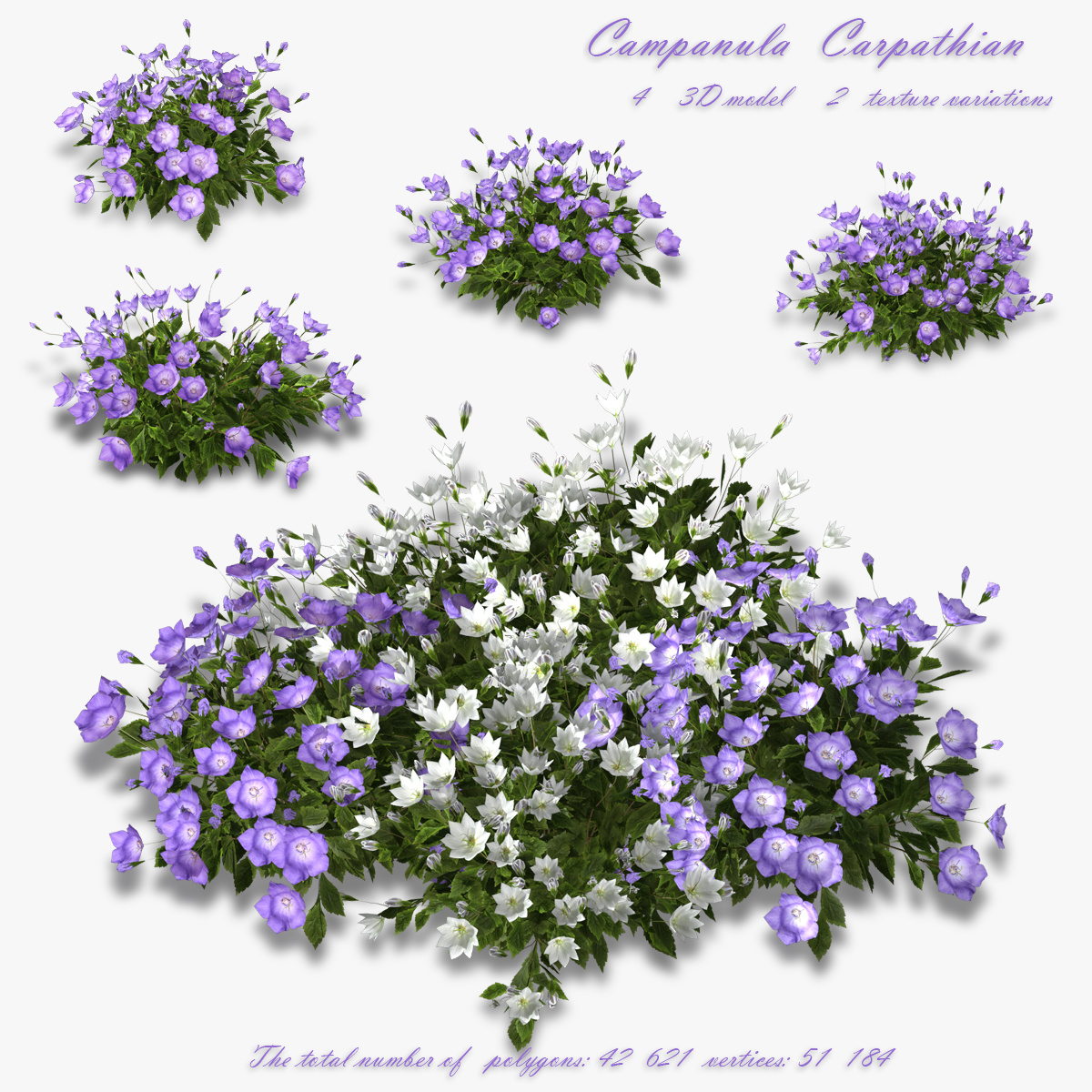 3D модели колокольчика карпатского_001. Формат:3D Max 2009_scanline_mental+obj+FBX+3ds
