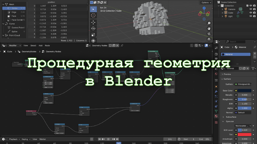 Процедурная геометрия и шейдинг в Blender: что можно сделать из простого куба за 10 минут