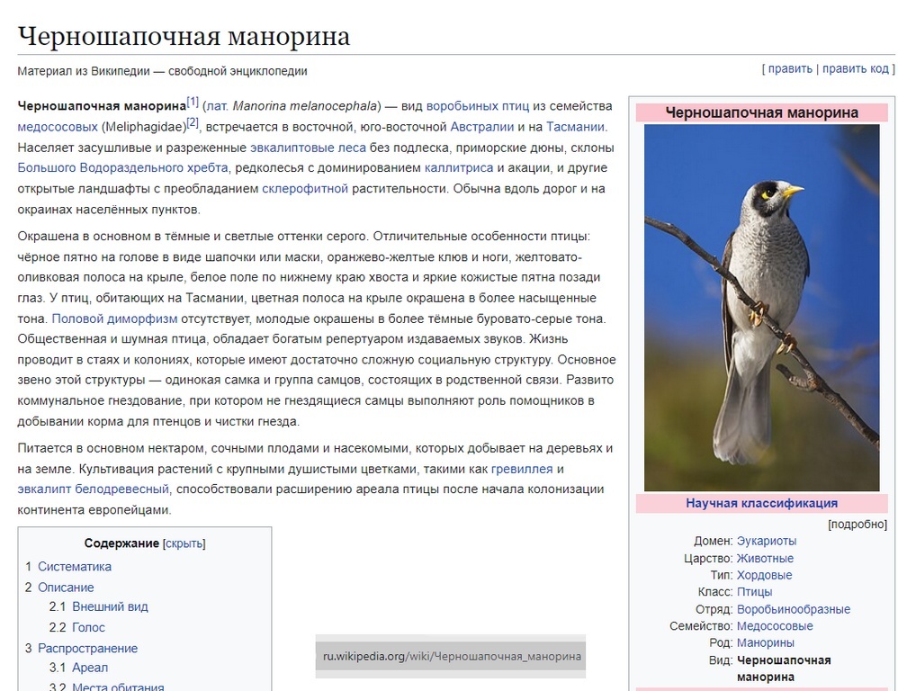 Скрин статьи из Вики