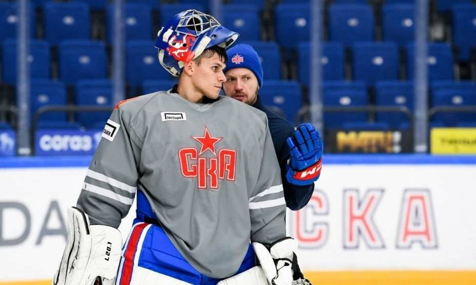   Никита Серебряков теперь защищает ворота СКА, Фото: Соцсети ХК СКА