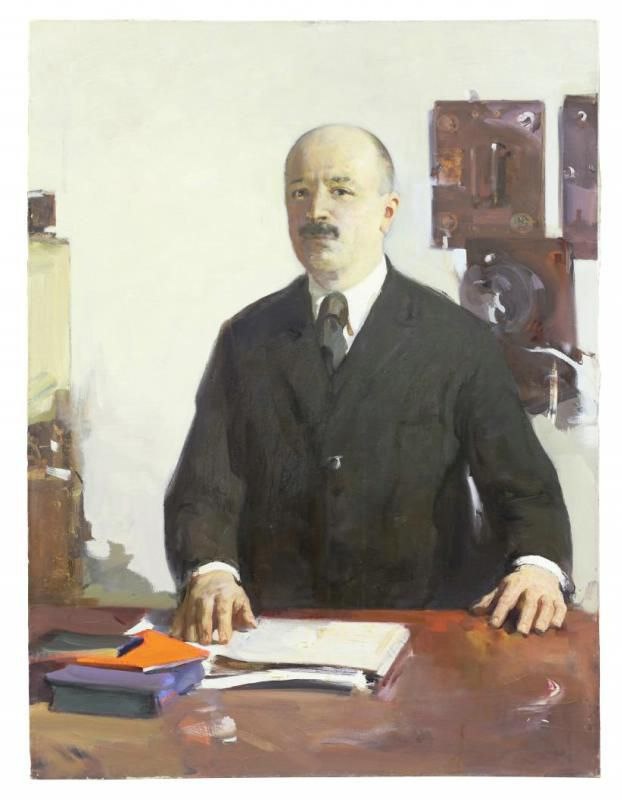  Бабасюк Н.Л. Шорин Александр Федорович (за рабочим столом). Портрет. СССР, Ленинград. 1969.