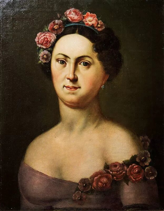 Неизвестный художник. Флора (предположительно портрет балерины Истоминой). 1820-е годы. Государственный центральный театральный музей имени А.А. Бахрушина. 