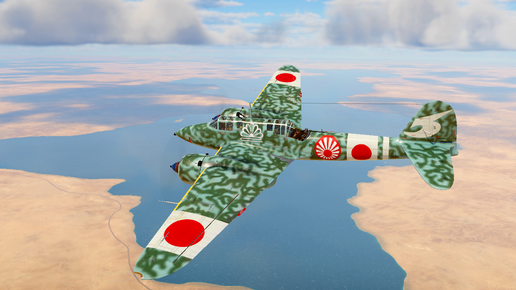 Бой на Kawasaki Ki-45 tei в War Thunder.