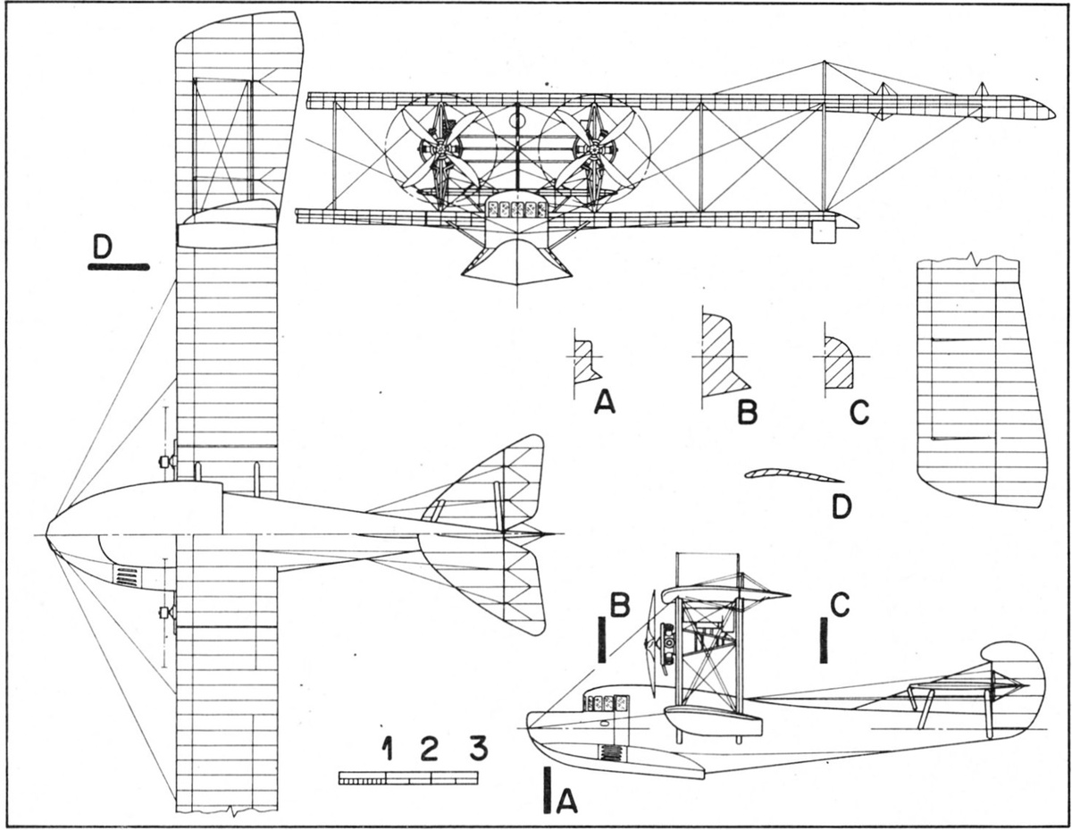  схема многоцелевой летающей лодки Curtiss H-4 Small America