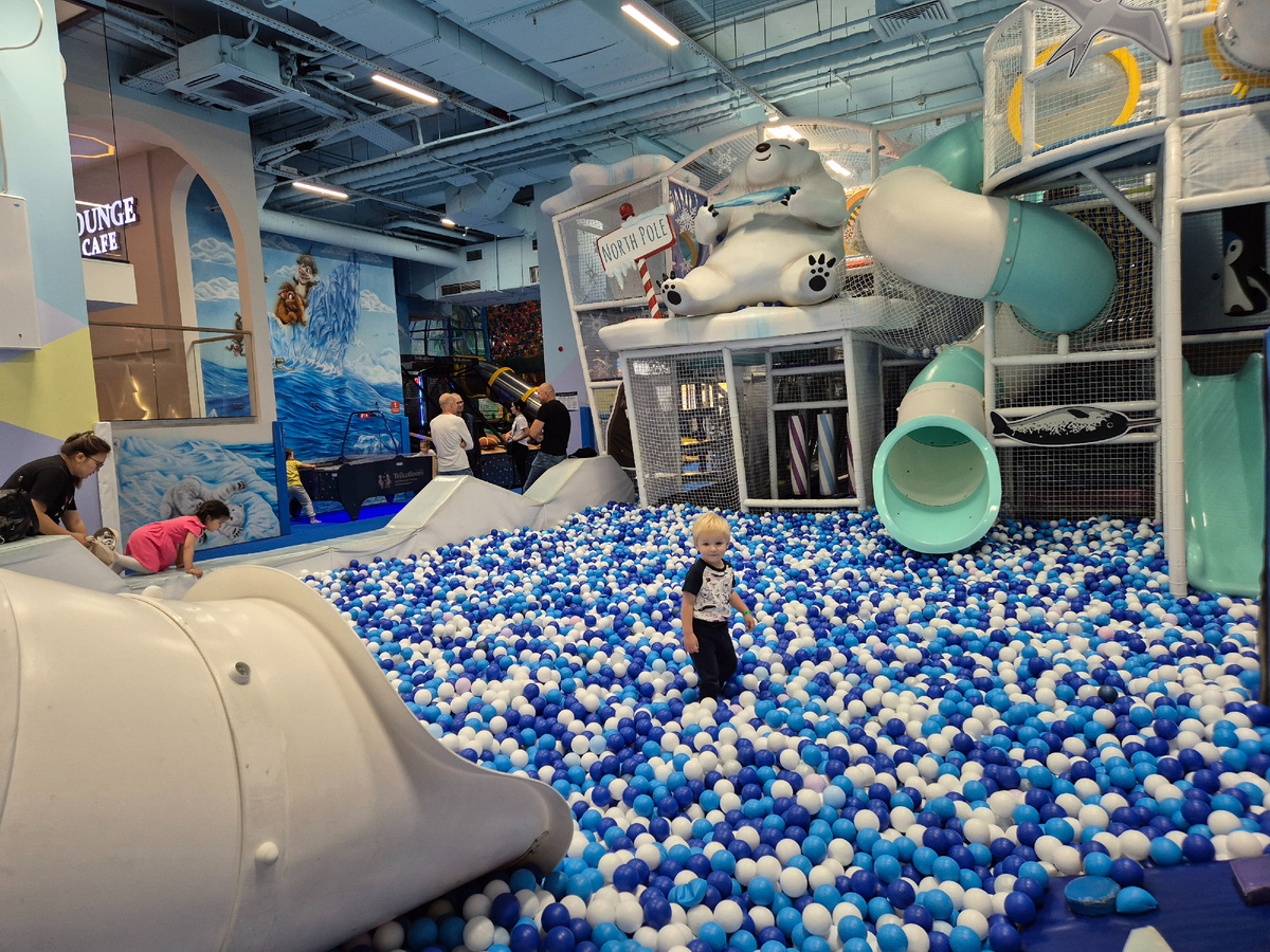 Гришка в большом сухом бассейне