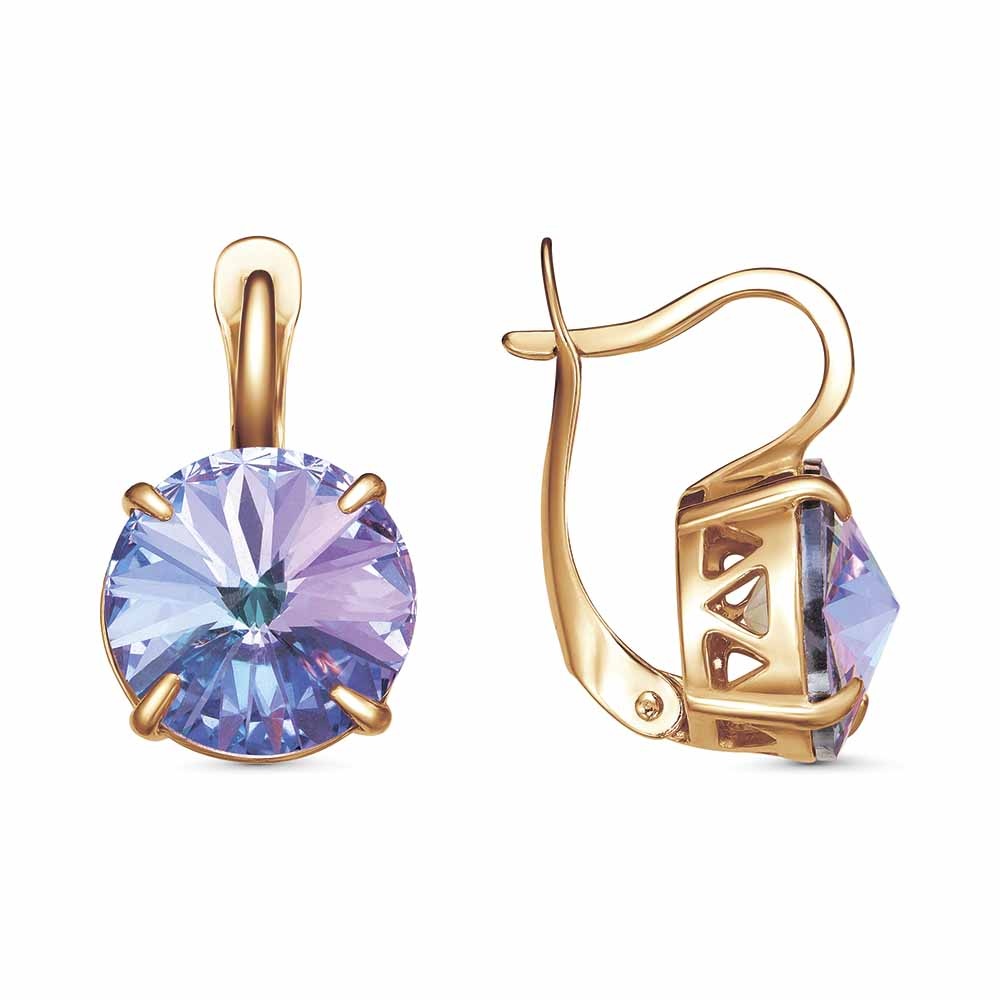 Серьги бижутерия в Позолоте от Ювелирного завода " Красная Пресня" с Европейскими кристаллами.