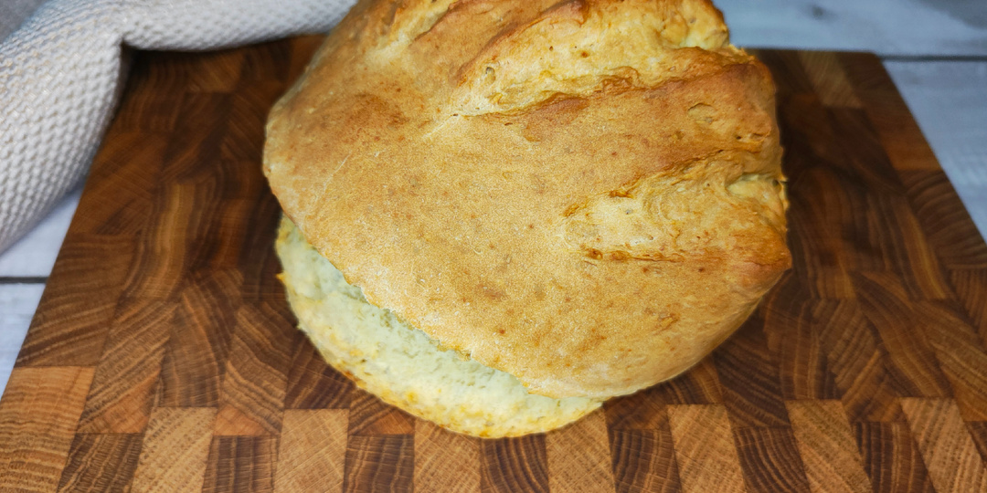 Самый простой бездрожжевой хлеб на кефире или простокваше