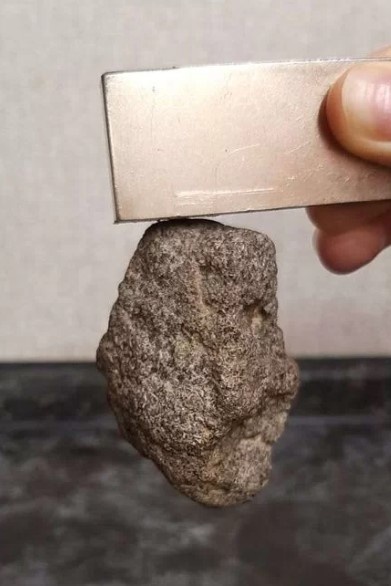 Метеорит магнитится. Фото с сайта Авито, сделано автором находки.