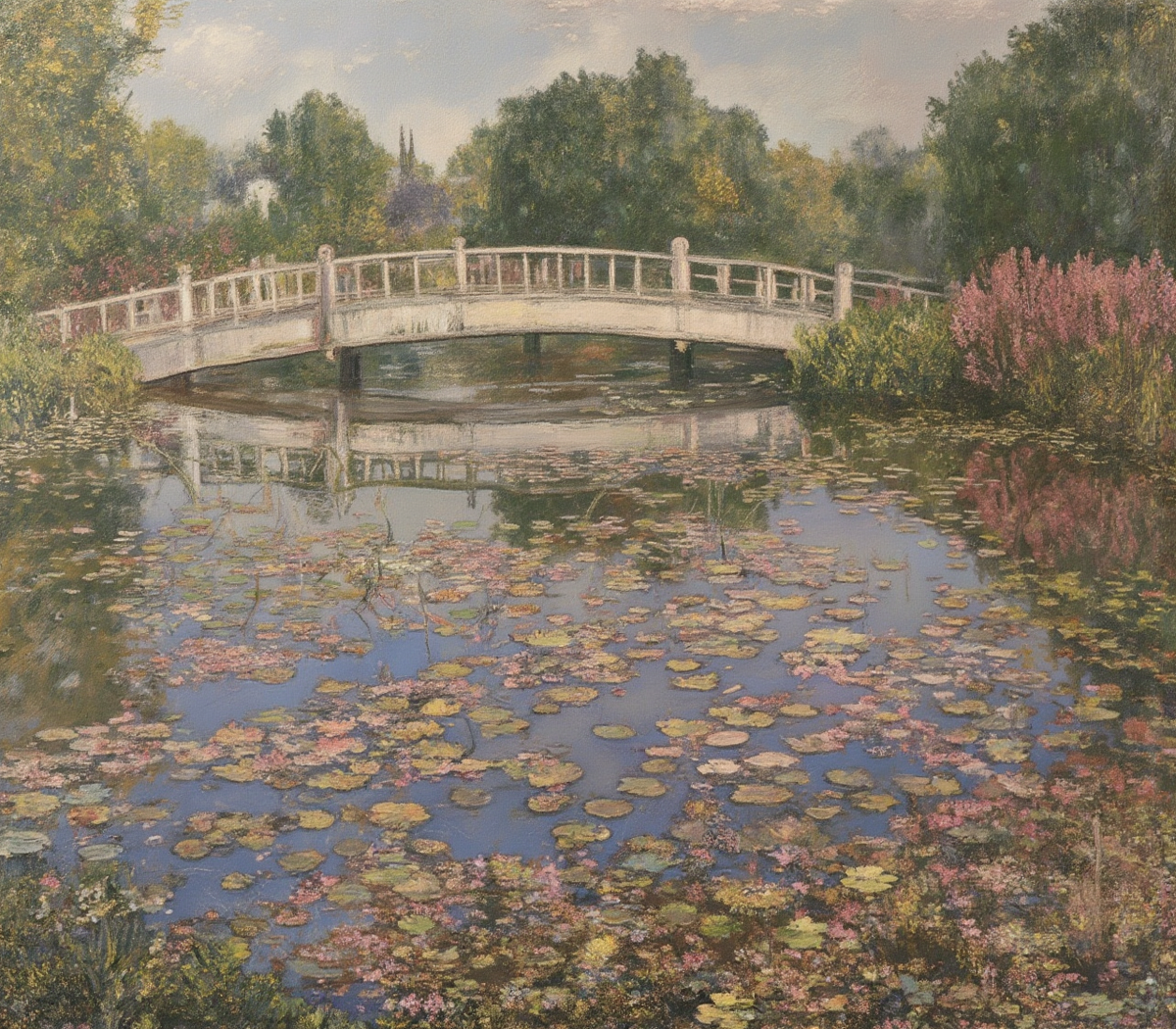 Вариант 1.

Как вы считаете это настоящая картина «Water Lily Pond» великого Claude Monet?
Или это изображение было сгенерировано нейросетью?
