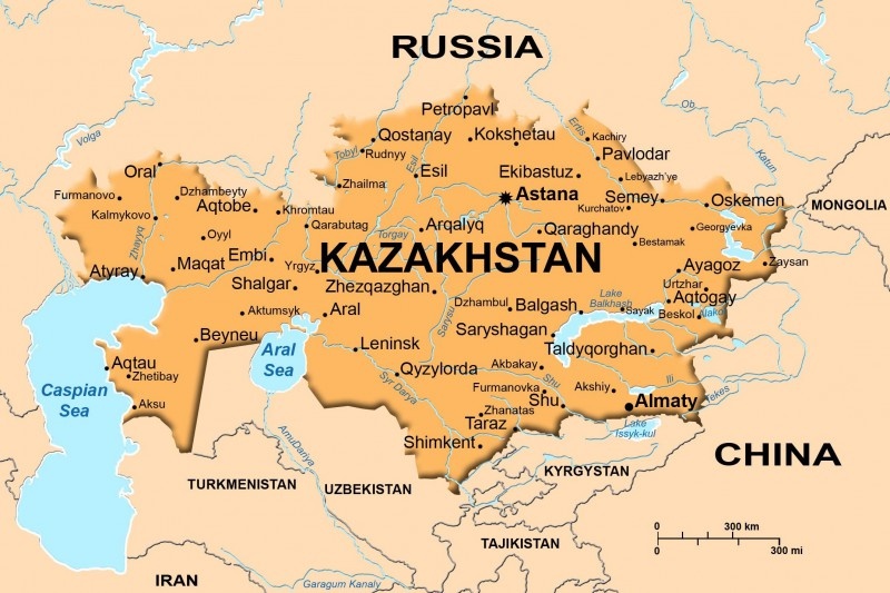 Иллюстративное изображение: карта Казахстана.