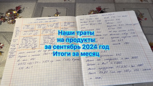 Живём втроём на 15 000 рублей в месяц . Наши траты на продукты за сентябрь , 2024 год