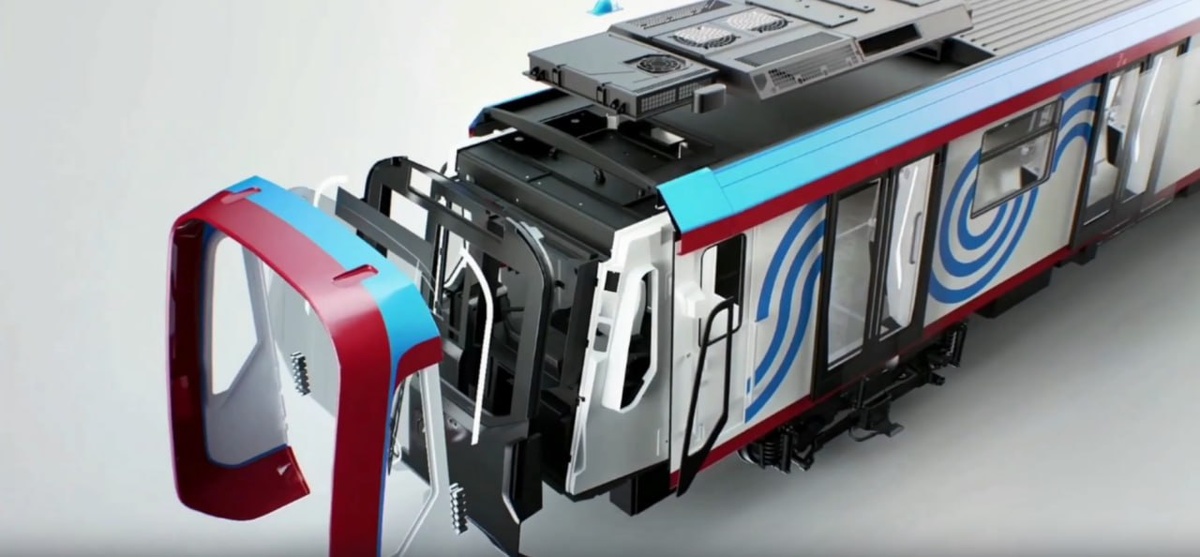 Графика о комплектующих в поездах метро "Москва 2024". Иллюстрации: ТМХ/rutube