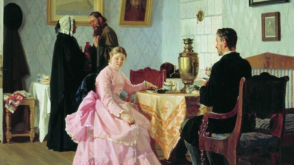 Фрагмент картины "Смотрины" Николай Васильевич Неврев, 1888 год