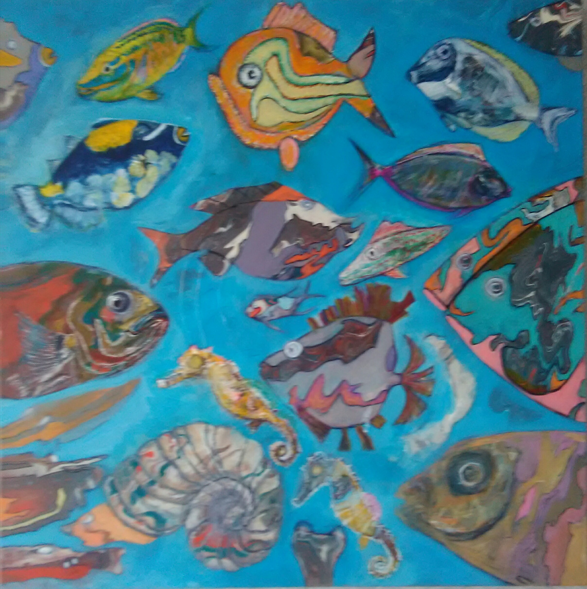 Тропические рыбы. Картина художника Юрия Годунова.