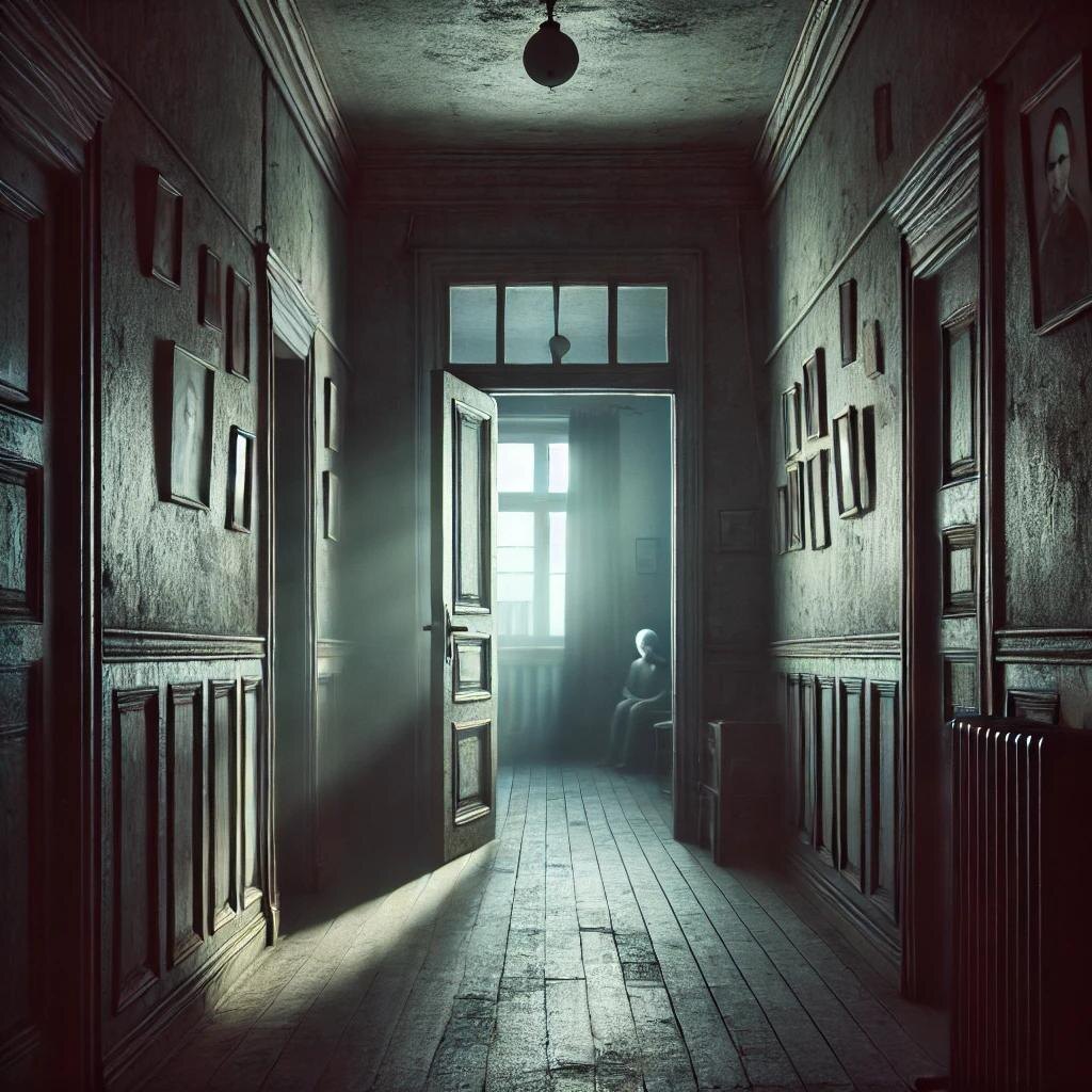                           Краткое описание
 
Катя, недавно переехавшая в новую квартиру, начинает слышать странные звуки из соседней, всегда закрытой двери. Каждый вечер ровно в три часа раздается скрип, напоминающий о том, что за этой дверью происходит нечто странное. Не выдержав любопытства, она решает войти в соседнюю квартиру, где обнаруживает свои собственные фотографии, висящие на стенах. Но когда за ней закрывается дверь, она понимает, что не одна... Темнота окутывает её, и она сталкивается с ужасом, который выходит за пределы понимания.