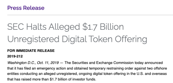 Источник: Пресс-релиз SEC – В 2020 году SEC получила одобрение суда на соглашения с Telegram Group Inc. и ее полностью дочерней компанией TON Issuer Inc.