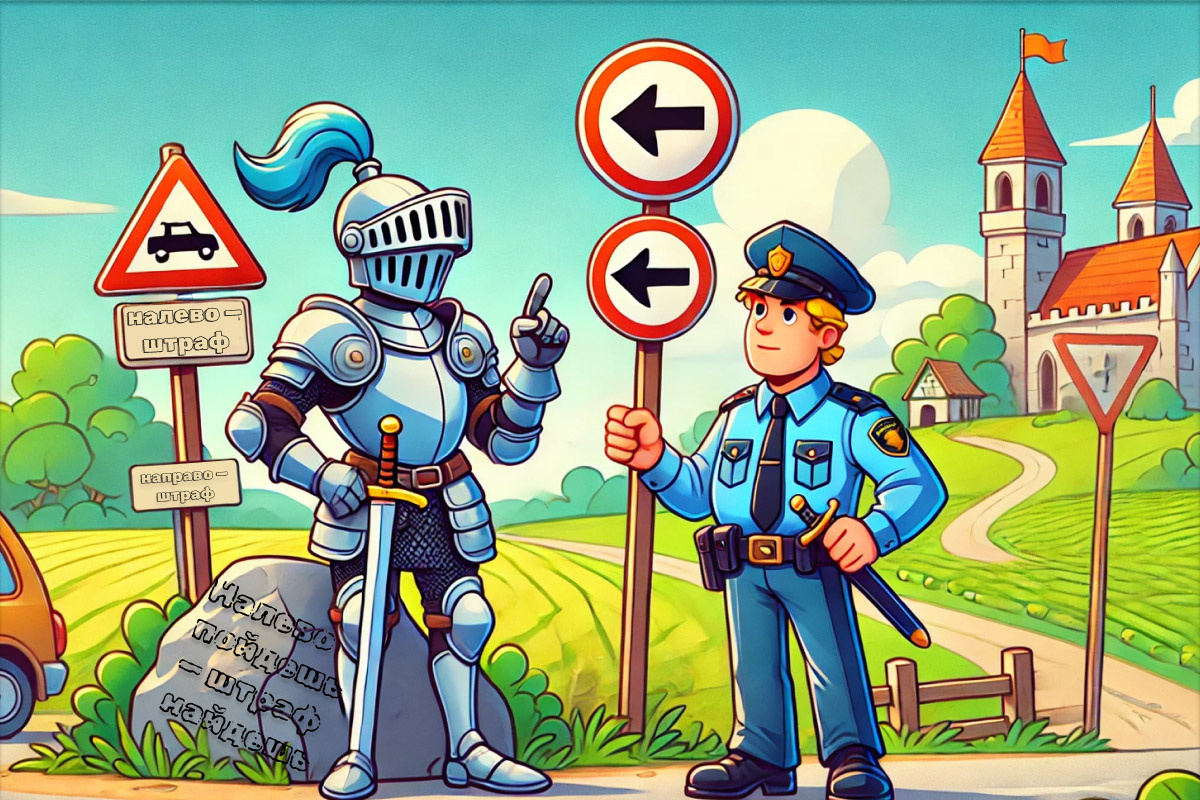    Правила дорожного движения появились вместе с движением по этим самым дорогам. Источник: нейросеть