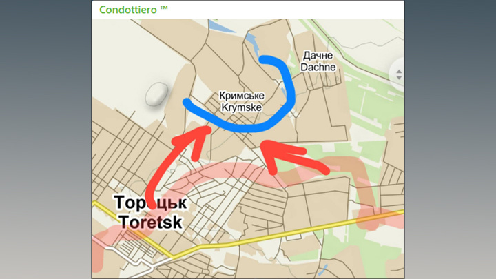    Русские расползаются, наступая сразу в нескольких точках//Скриншот страницы с ТГ-канала Condottiero