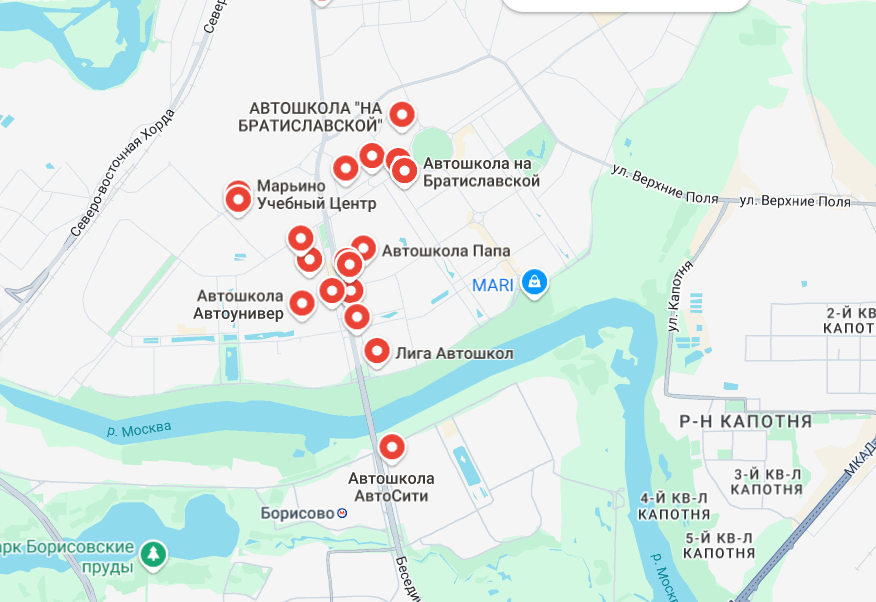 Скриншот с гугл карт.