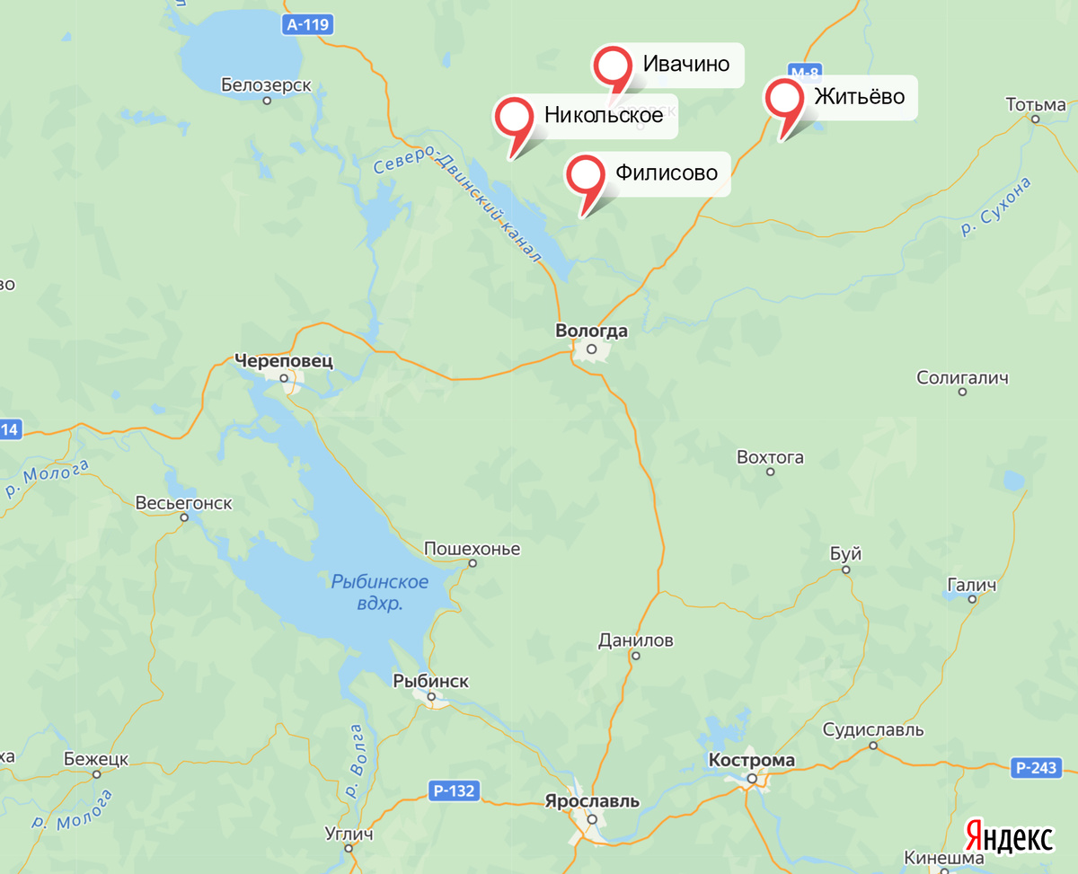 Границы владений рода Пенковых в Закубенье (Вологодская область)