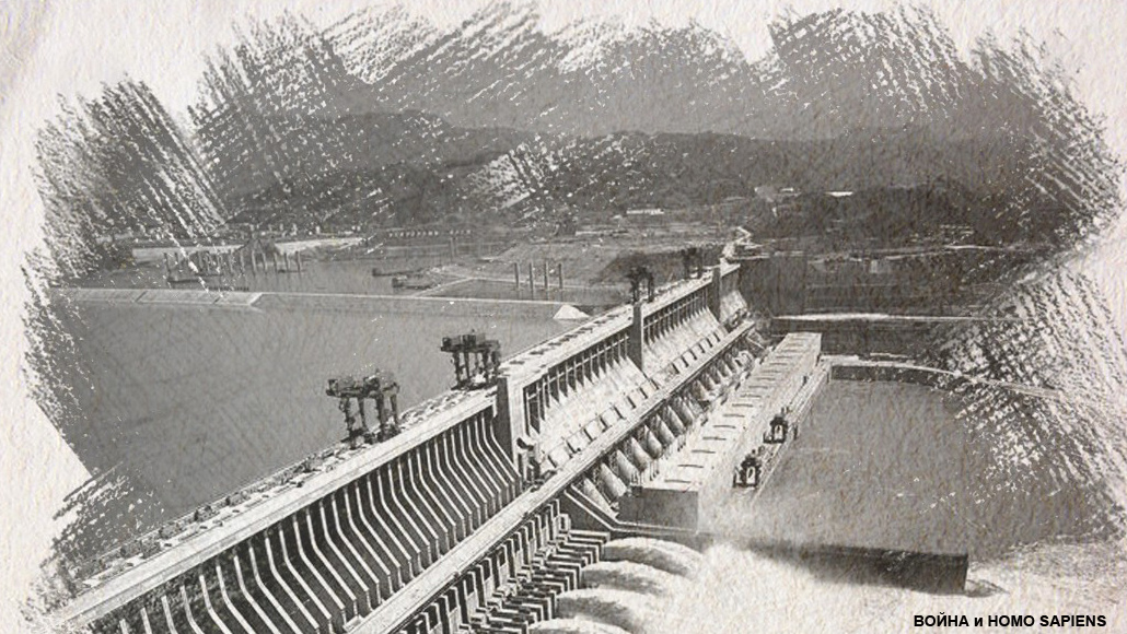 ГЭС "Три ущелья". Китай. Рисунок. Сгенерировано нейросетью Kandinsky