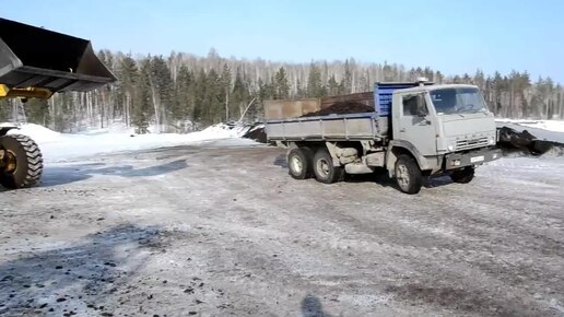 Едем на Камазе В Карьер За Углем. Грузимся прямо на угольном разрезе.