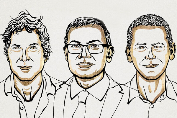 Дэвид Бейкер, Демис Хассабис и Джон Джампер / Niklas Elmehed/nobelprize_org/Instagram (владелец компания Meta признана в России экстремистской и запрещена)