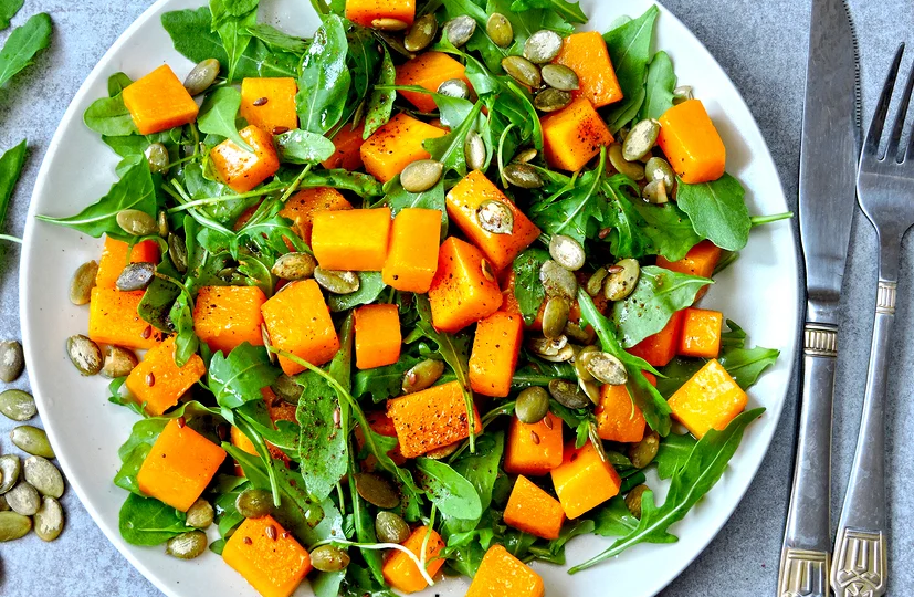 Теплый тыквенный салат!