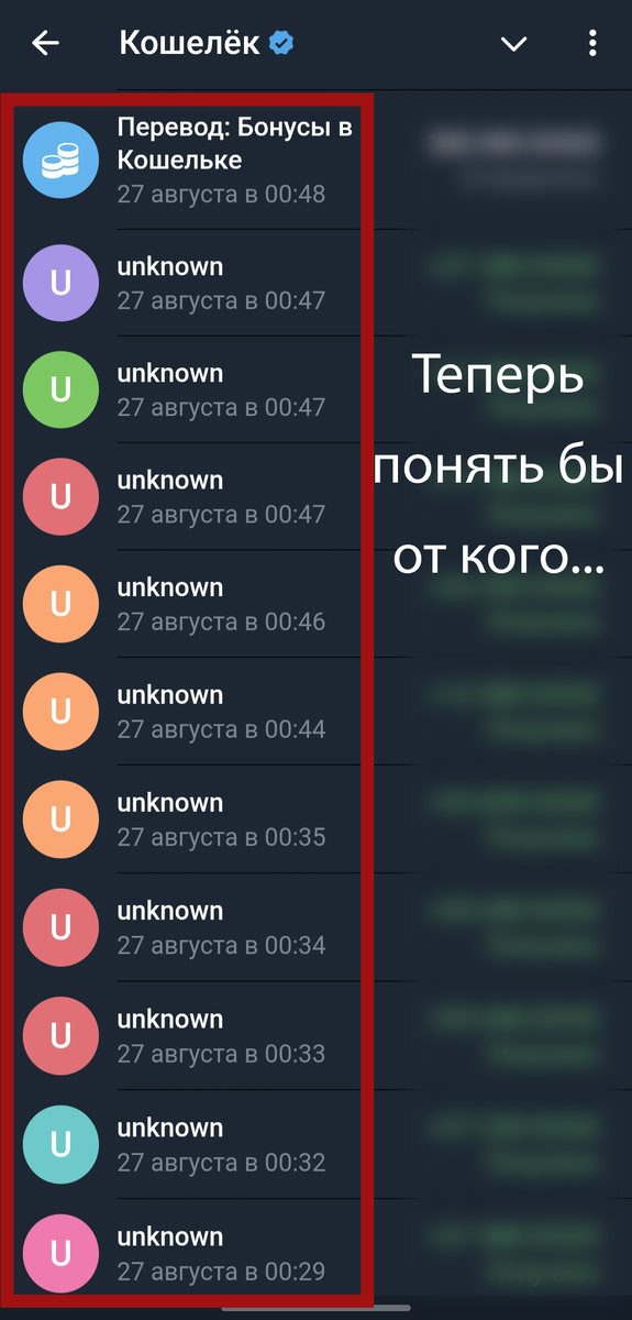 И как теперь понять, кто и что мне отправил?