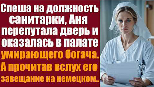 Спеша на должность санитарки, Аня перепутала дверь и оказалась в палате умирающего богача.