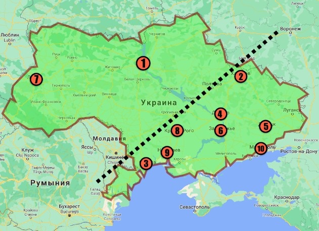 Карта Украины 