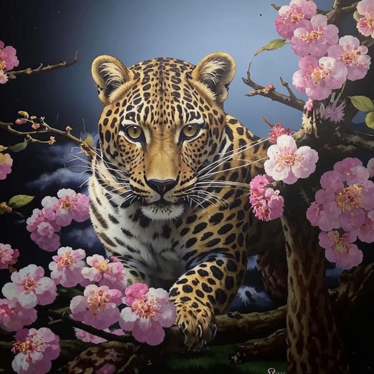 леопард цветы