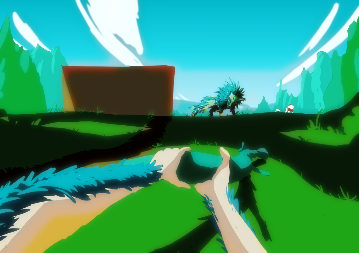 Вот эта синяя штука, которая у меня в руках, это ствол дерева. Он был какого-то синего цвета.