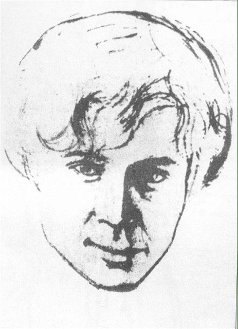 Портрет Сергея Есенина Рис. В.Юнгер. 7.10.1915, Петроград
