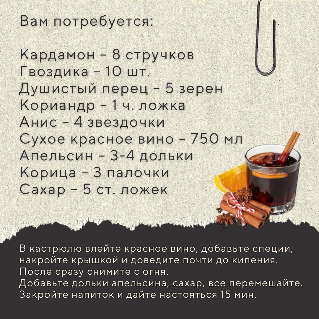 Красный глинтвейн.