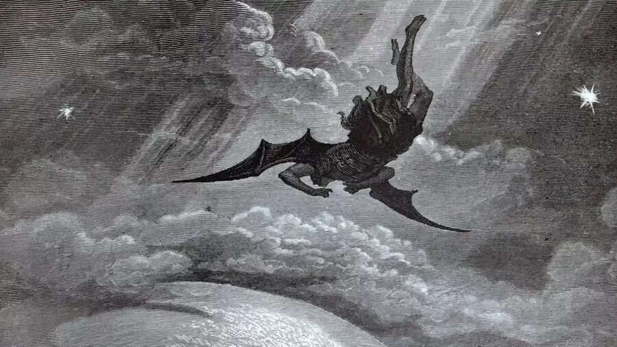 Гюстав Доре, «Низвержение Люцифера с небес», 1866 (фрагмент)