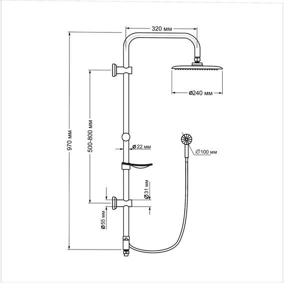 Схема установки и размеры изделия