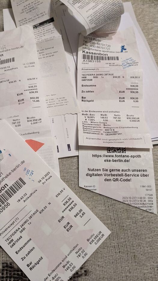 Чеки из немецкой аптеки. Фото автора