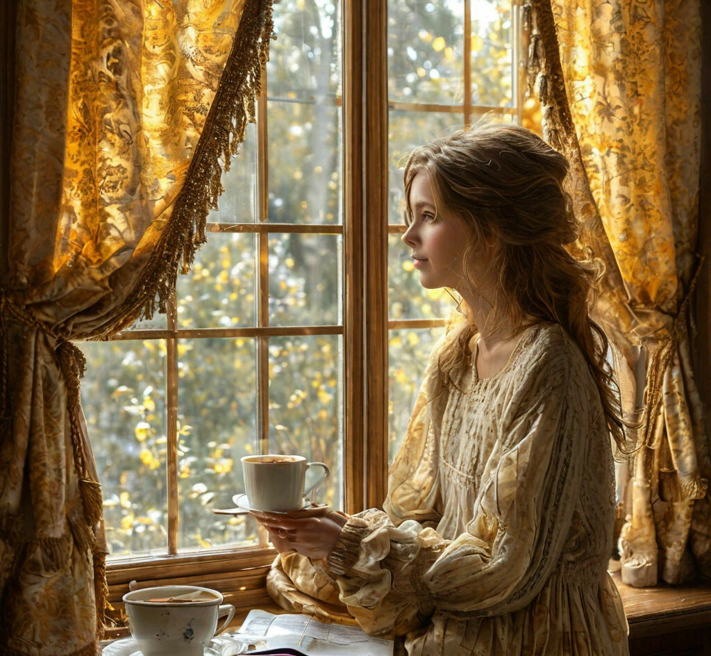 фото девушки у окна