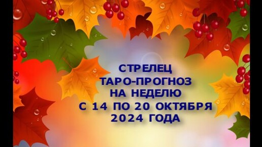 СТРЕЛЕЦ ТАРО-ПРОГНОЗ НА НЕДЕЛЮ С 14 ПО 20 ОКТЯБРЯ 2024 ГОДА