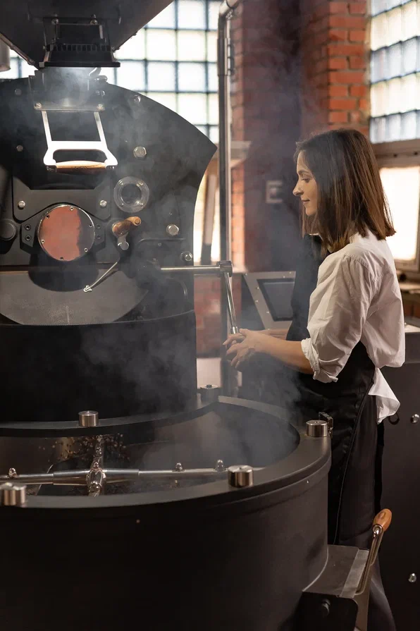 Обжарка кофе в ростере Giesen