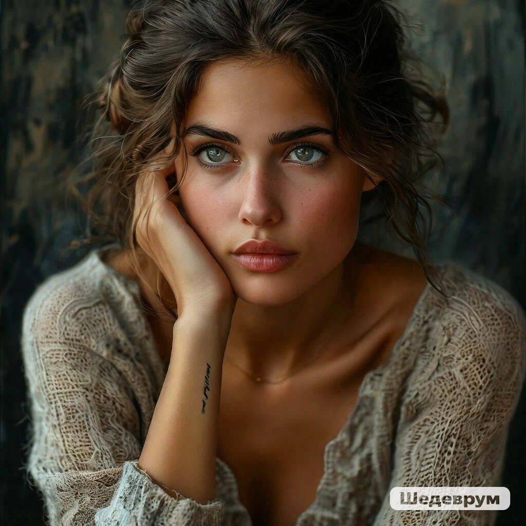 Изображение из нейросети шедеврум по запросу "женщина задумалась". Раздумья по поводу того, стоит ли писать ли на Дзене и о чём писать.