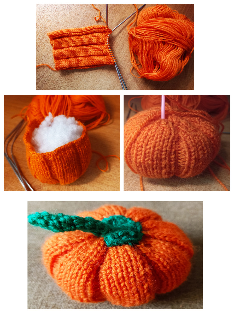 Порядок вязания тыквы.