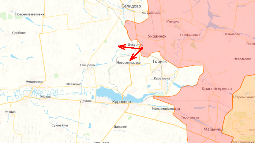    Видеоподтверждений взятия Цукурина пока не было, поэтому на картах оно не закрашено в наш цвет. Источник: lostarmour.info