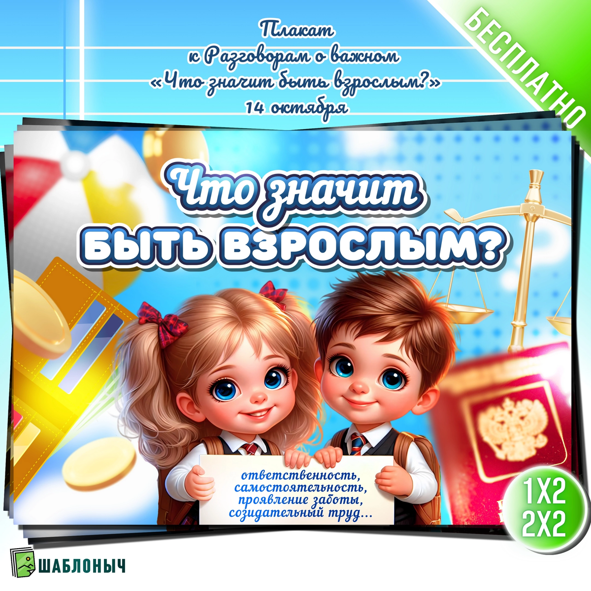 Плакат к Разговорам о важном «Что значит быть взрослым?»