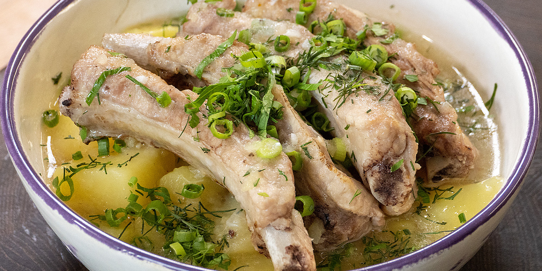 Тушеные свиные ребра. Культовое блюдо 90-х годов