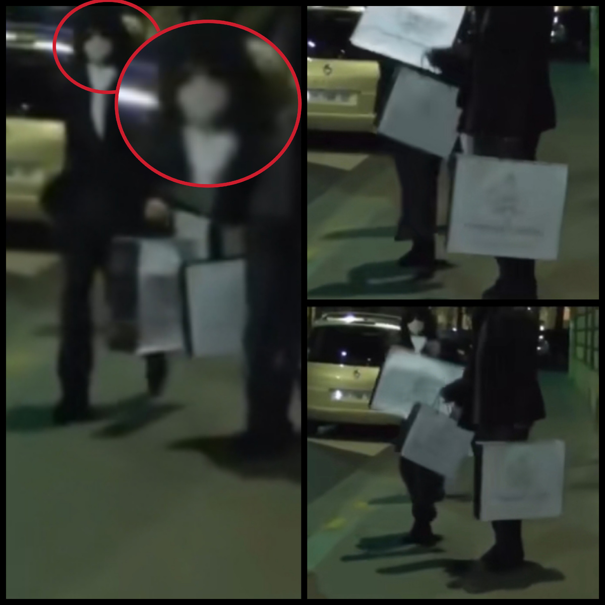 Человек, похожий на Майкла Джексона, стал прятаться от камеры прохожего.