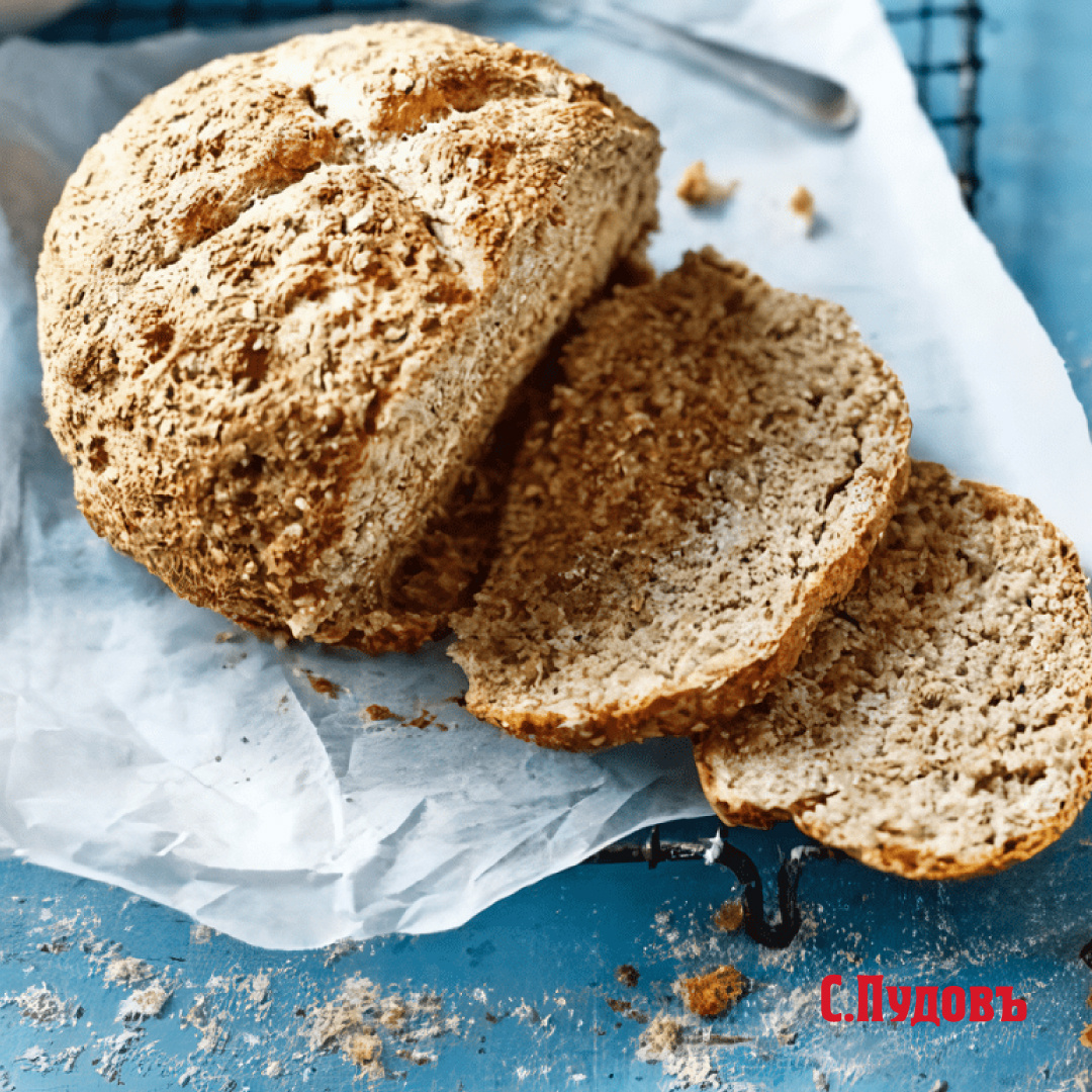 Цельнозерновой ПП хлеб на соде с овсянкой и йогуртом