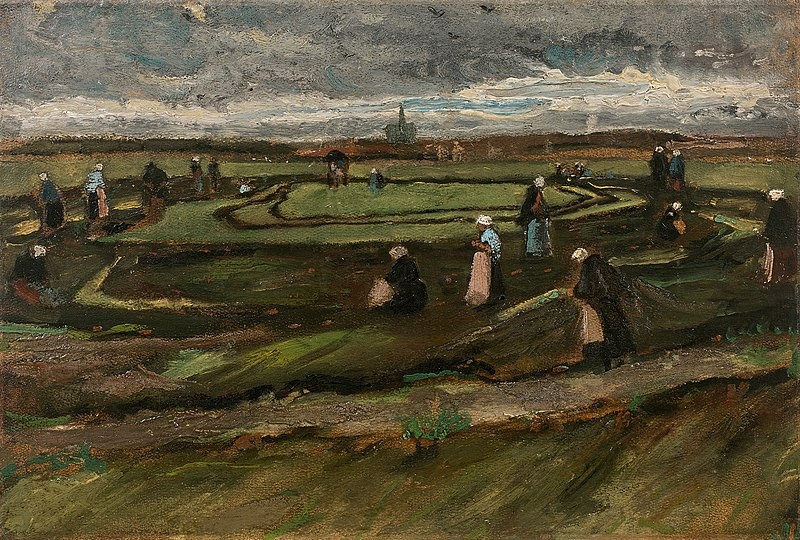 Женщины в дюнах за починкой сетей, 1882