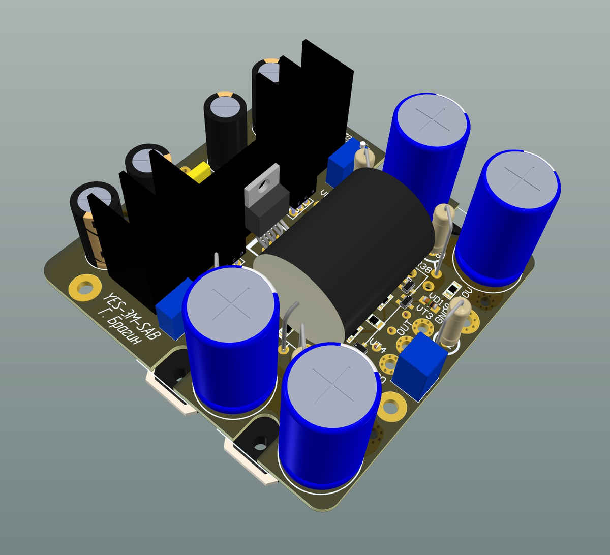 Рис. 1 Проект печатной платы YES-3.2-SAB